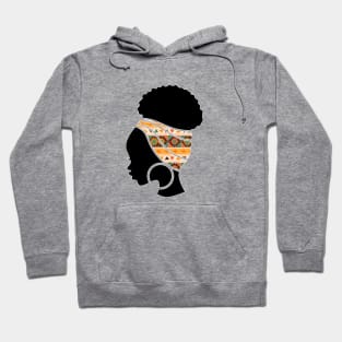 Afro Hair Woman with African Pattern Headwrap Hoodie